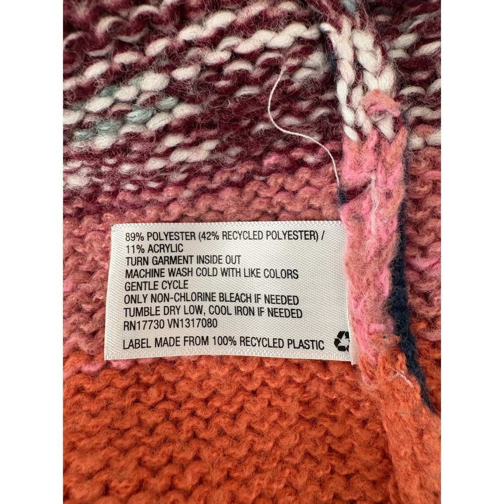 Knox Rose Striped Turtleneck Sweater Boho Multi Color Knit Pullover Medium - Picture 5 of 6